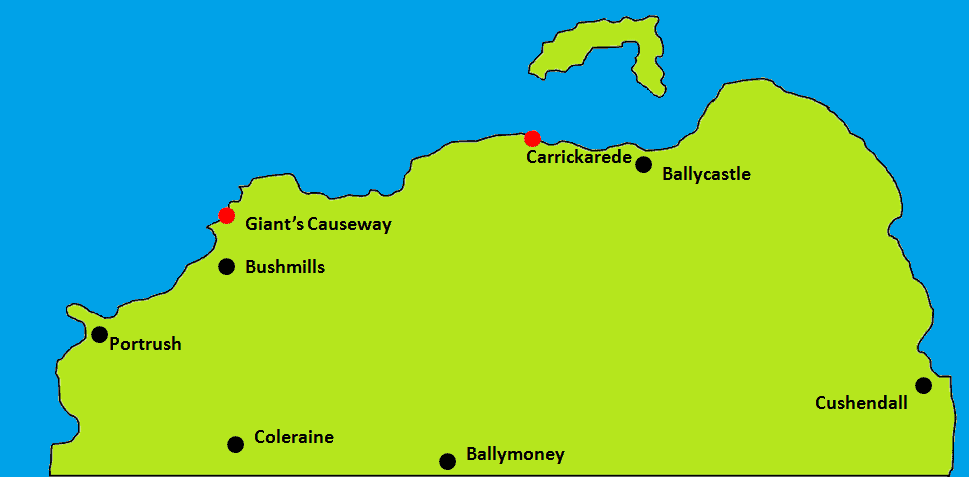 Giant's Causeway Visitor Guide - Carrickarede Map