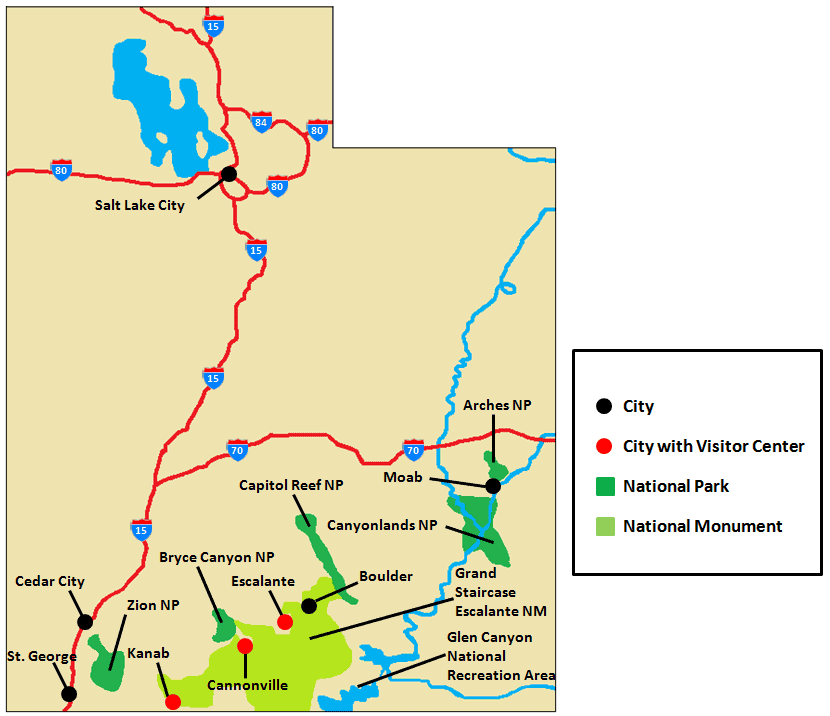 Southern Utah Parks Map