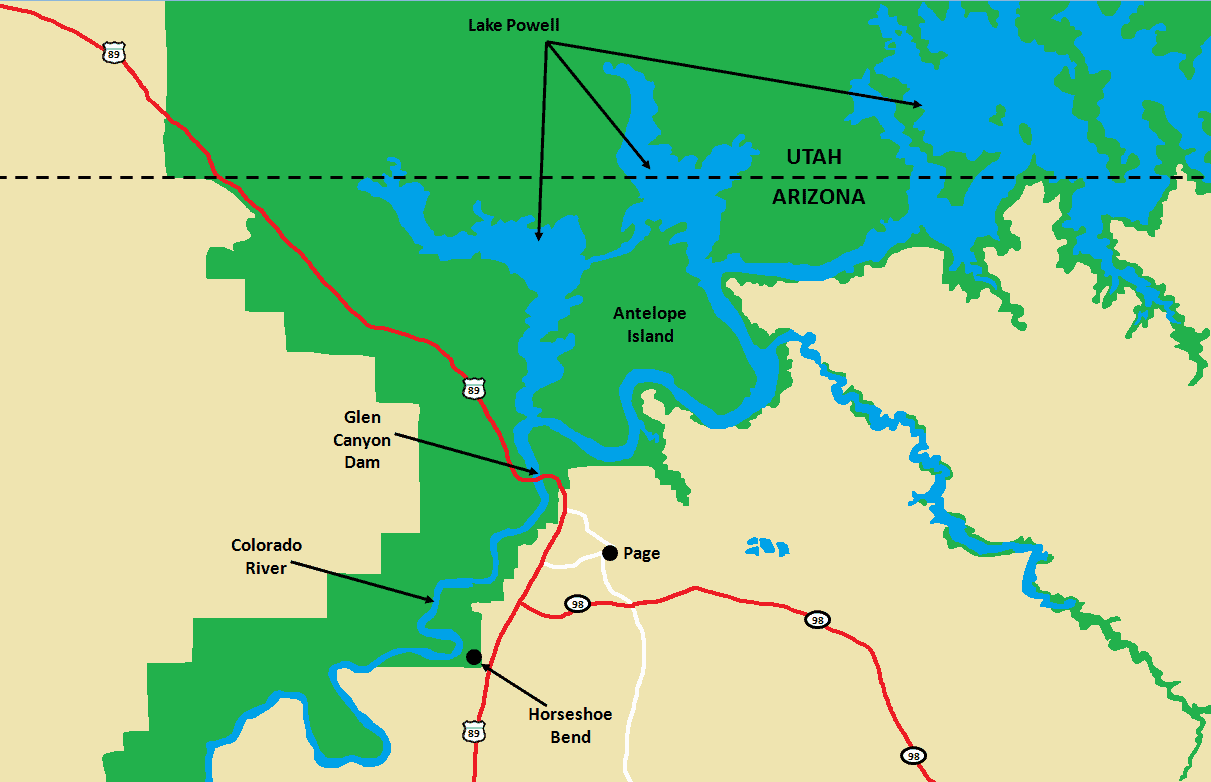 Horseshoe Bend Guide Area Map