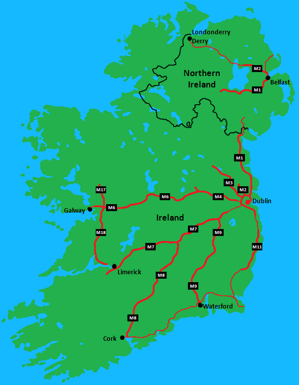 Ireland Transportation Map