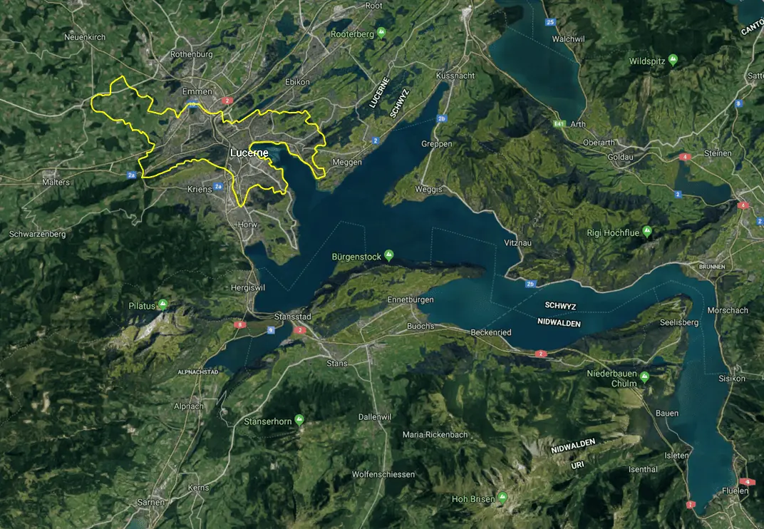 Lucerne, Switzerland Area Map