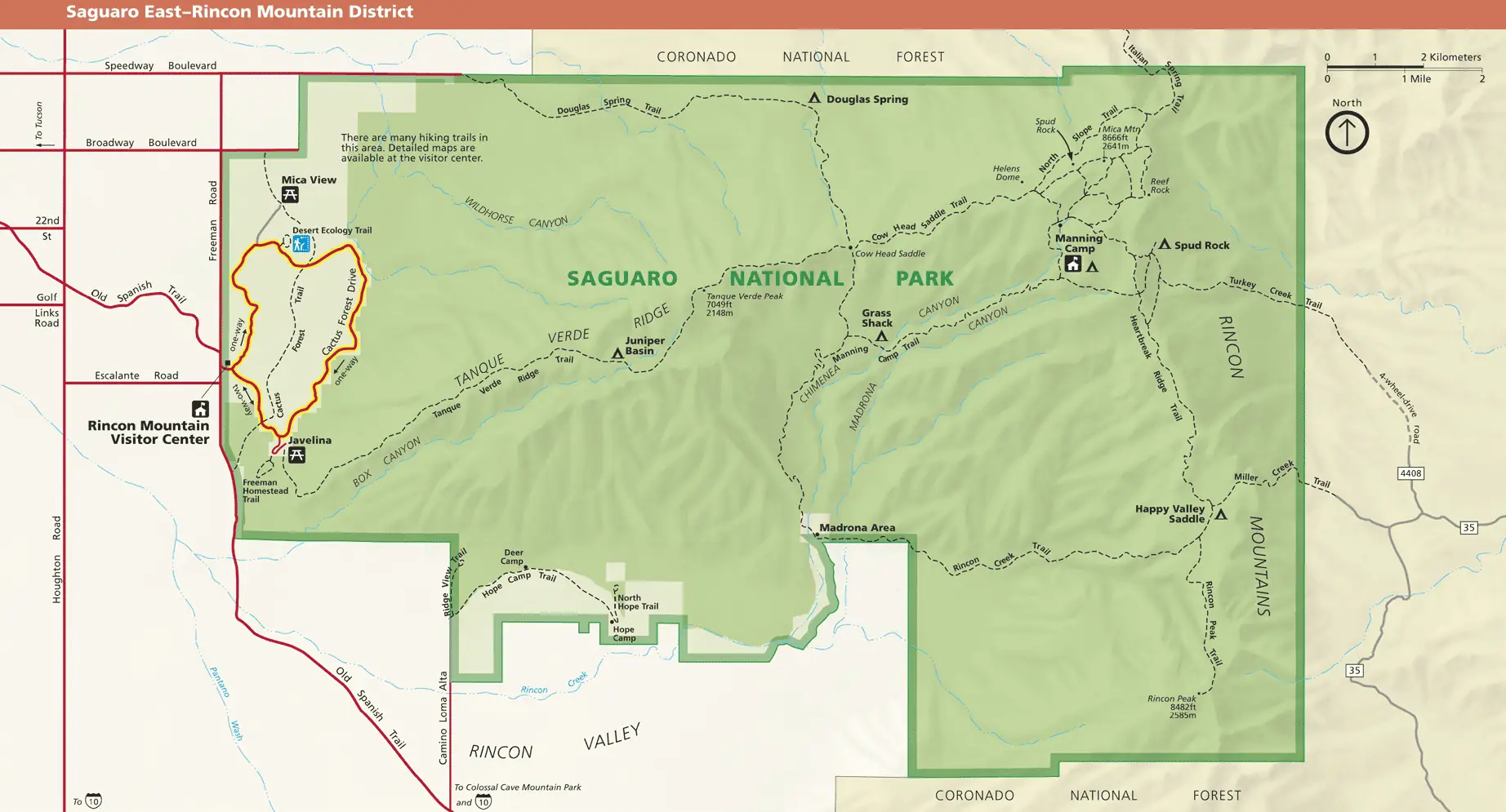 Saguaro National Park - East Map