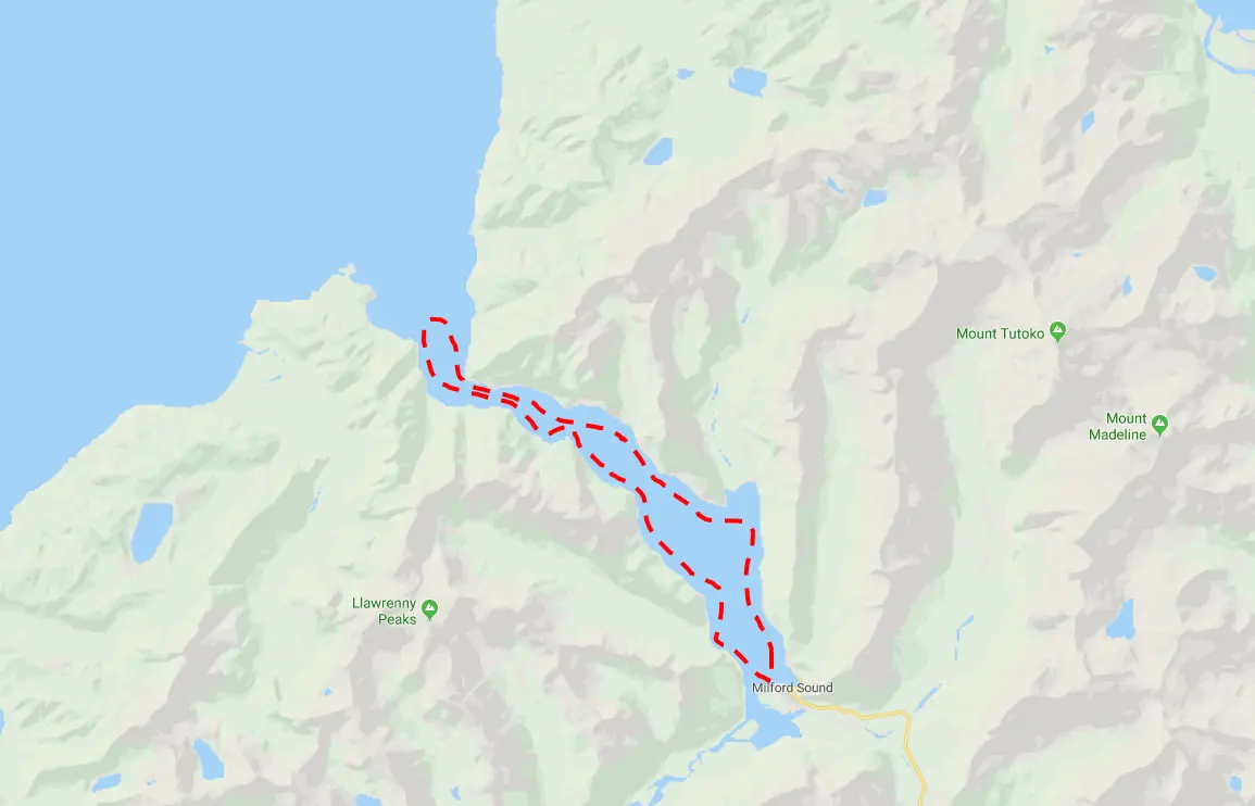 Milford Sound Cruise - Photo Map