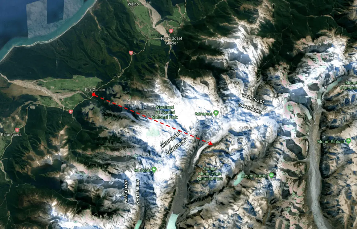 Fox Glacier Heli Hike - Photo Map