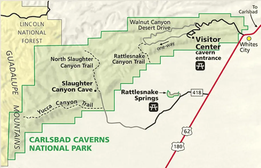Carlsbad Caverns National Park Guide Carlsbad Caverns Park Map - Preview