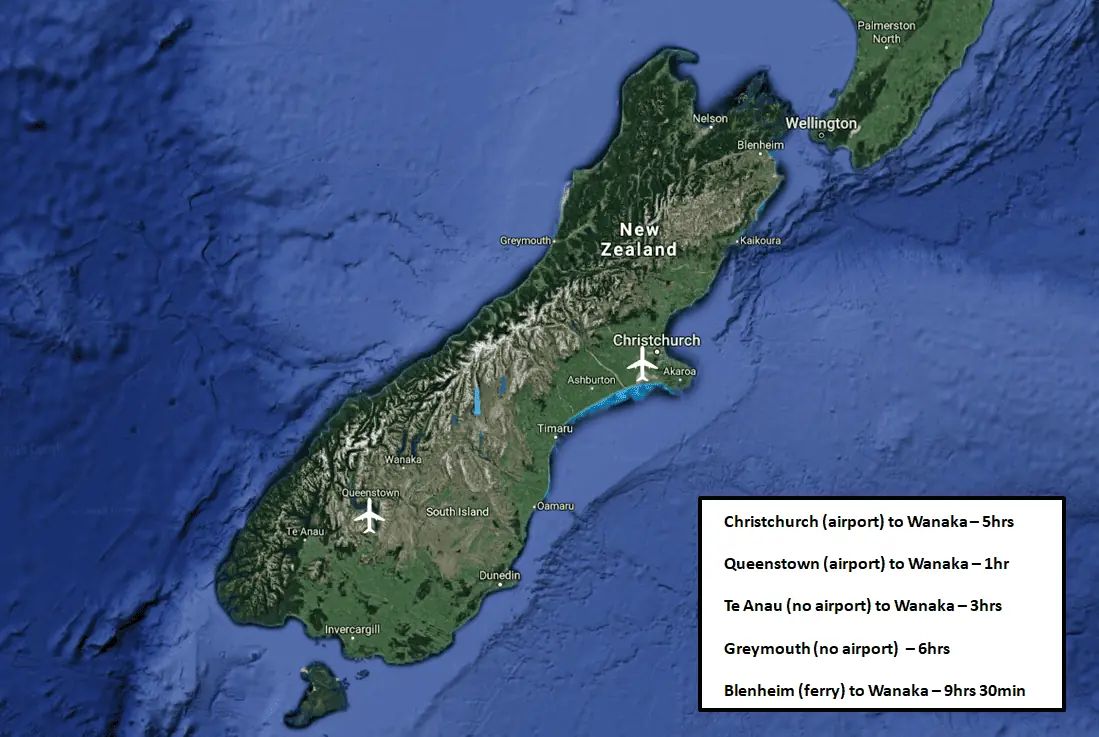 Wanaka New Zealand Guide Getting to Wanaka Map