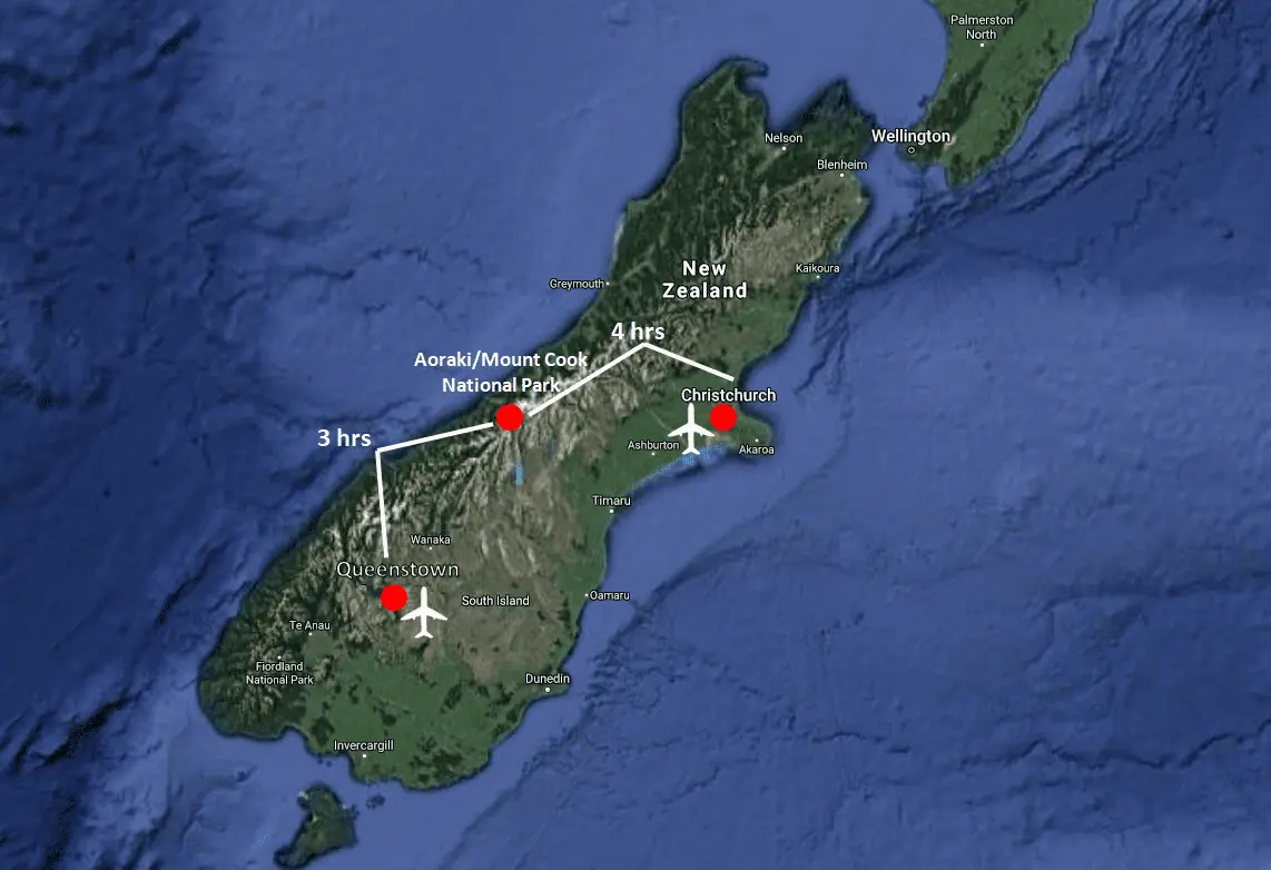 Mount Cook\Aoraki National Park Guide Getting to Mount Cook National Park Map