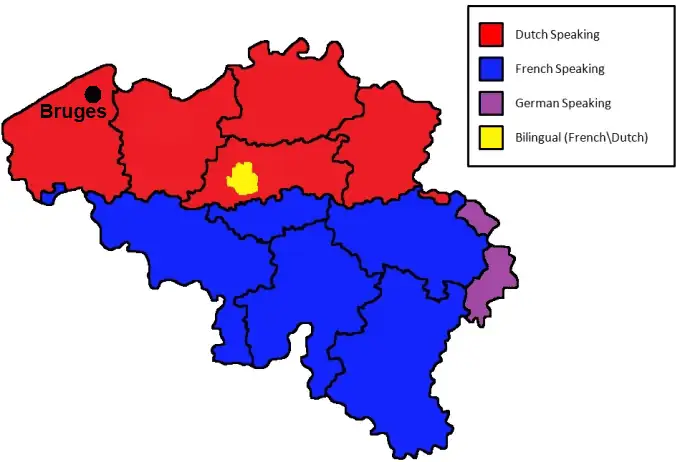 Bruges Travel Guide -  Regional Languages Map