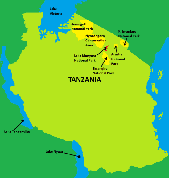 Lake Manyara National Park Map