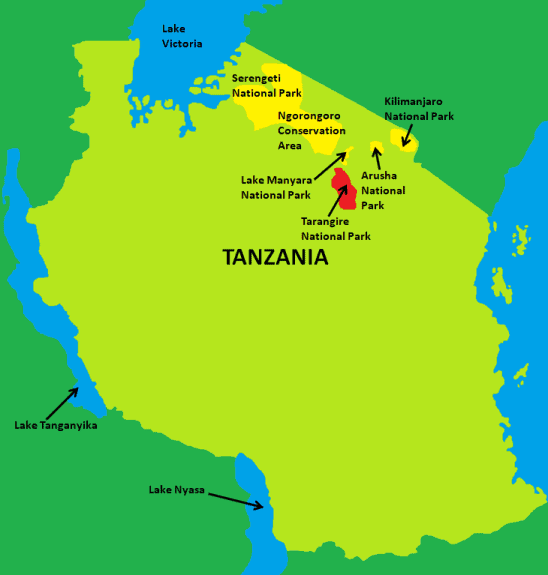 Tarangire National Park Map