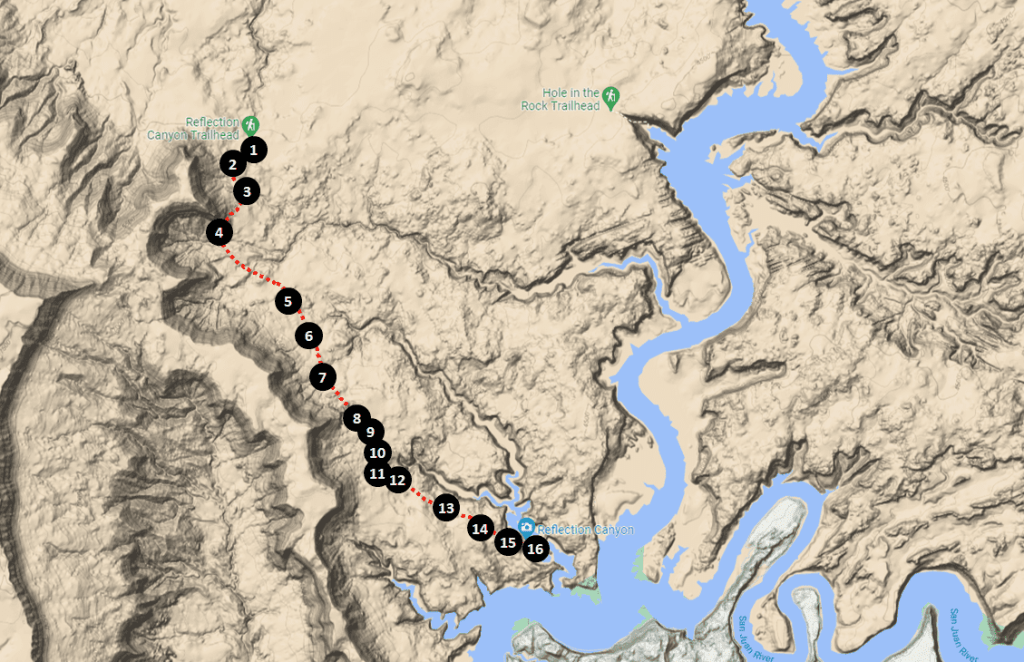 Reflection Canyon Trail Guide Map