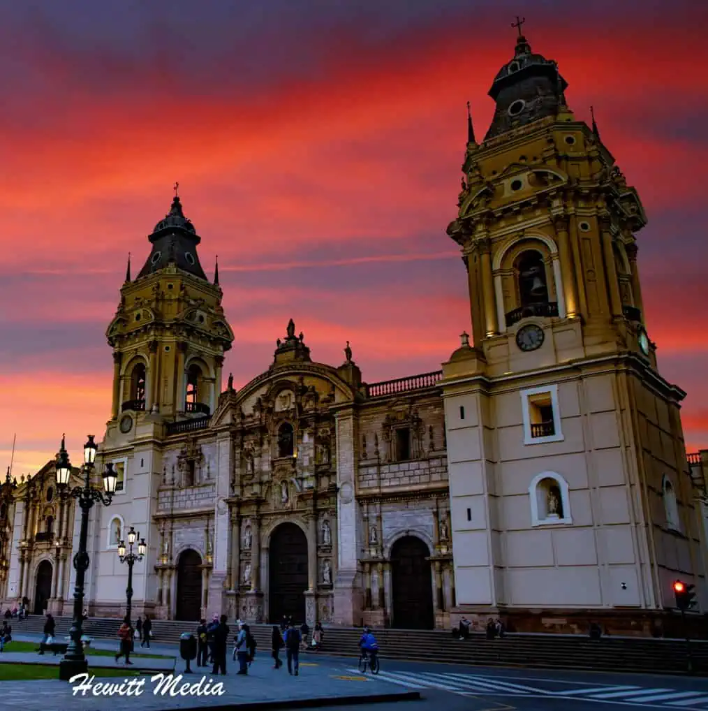 Instagram Travel Photography:  Lima Cathedral Sunset