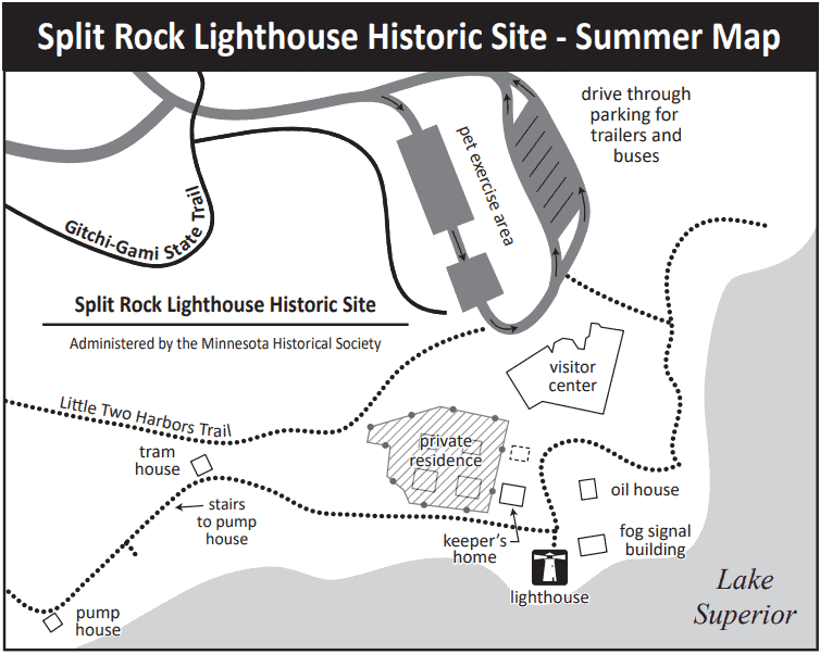 Split Rock Lighthouse State Park Summer Map