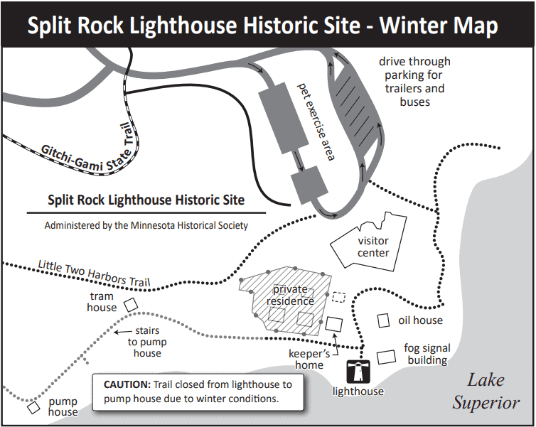 Split Rock Lighthouse State Park Winter Map
